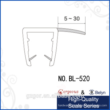 Bylen transparent 90 degree rubber seal strip for glass door side